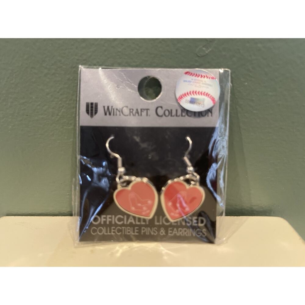 Wincraft MLB Liscensed Boston Red Soxs Heart Shaped Earrings